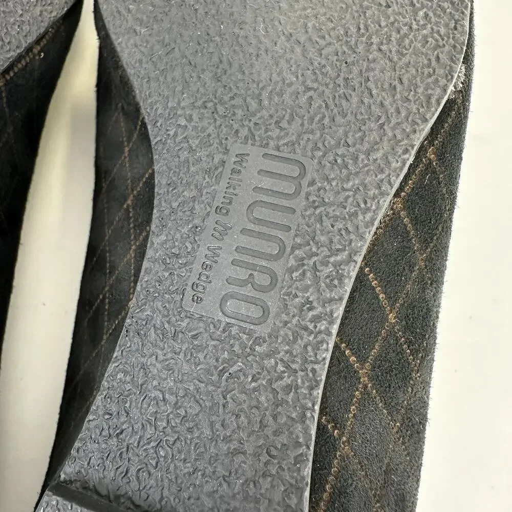 Munro 8.5 M Tallie Tassel Loafers Quilted Slip On Flats Black Brown Comfort Shoe